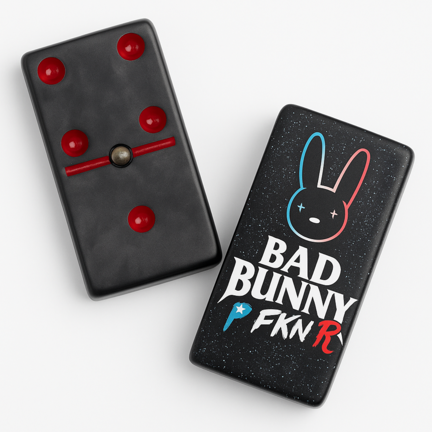 Bad Bunny Domino Box Set (Black/Red) with Matching Dominos