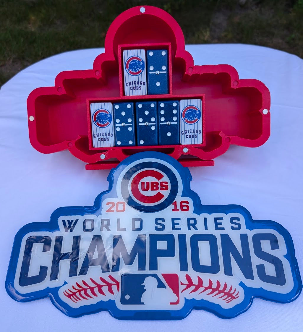 Chicago Cubs 2016 World Series Champions Domino Box Set with Matching Dominos