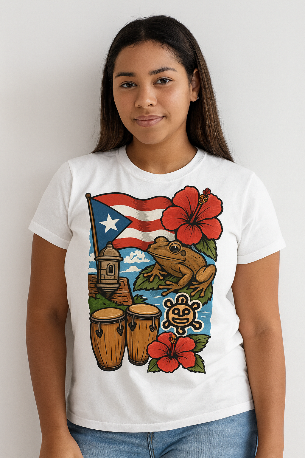 "Puerto Rico Heritage — El Morro, La Bandera, Flor de Maga, El Coquí, El Taino Sun"