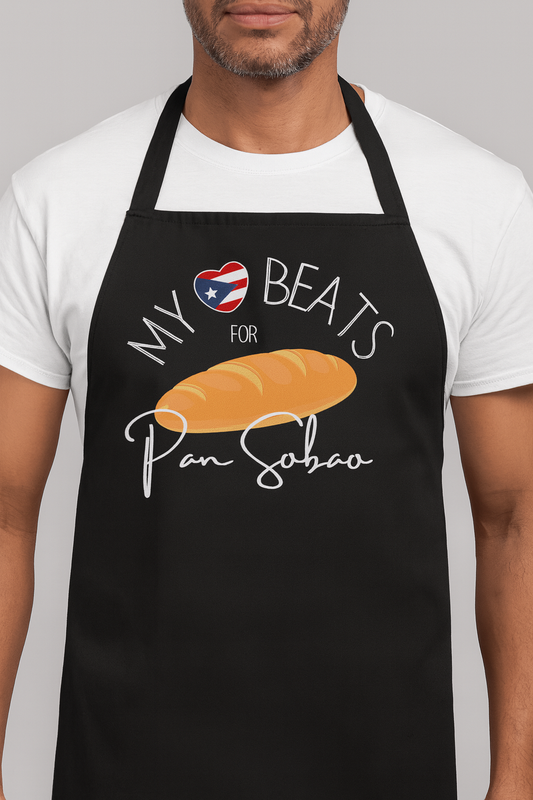 "My PR Heart Beats for Pan Sobao" Apron (Black)